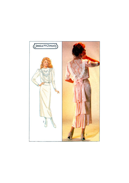 Simplicity 8224 Jessica McClintock Fishtail Skirt Dress, Uncut, Factory Folded Sewing Pattern Size 12