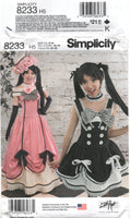 Simplicity 8233 Womens' Anime or Kawaii Lolita Costumes, Uncut, Factory Folded Sewing Pattern Various Sizes