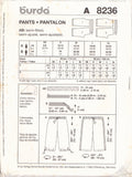 Burda 8236 Sewing Pattern, Pants, Size Misses 6-24/Men 34-46, Uncut, Factory Folded