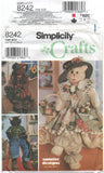 Simplicity 8242 Sunrise Designs 30" (76 cm) Soft Toy Cats and Clothes, Uncut, Factory Folded Sewing Pattern