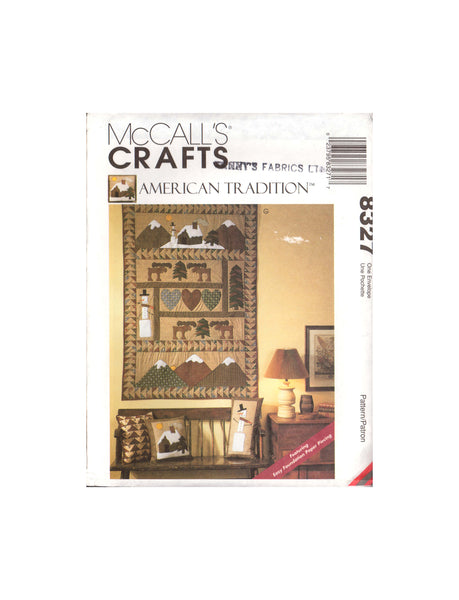 McCall's 8327 American Tradition Quilt, or Wall Hanging, Pillows and Xmas Stockings, Uncut, Factory Folded Sewing Pattern