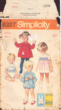 Simplicity 8327 Sewing Pattern, Toddlers' Romper and Dress, Size 3, Cut, Complete