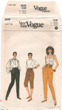 Vogue 8338 Tapered, Front Pleated Pants in Two Lengths, Cut, Complete Sewing Pattern Size 14