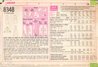 Simplicity 8348 Sewing Pattern, Dress or Jumper, Blouse and Hip-Hugger Pants, Size 12, Partially, Neatly Cut, Complete