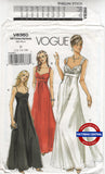 Vogue 8360 Lined, Sleeveless Evening Dress, Cut, Complete Size 6-10, or Uncut, Factory Folded Size 12-16