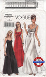 Vogue 8360 Lined, Sleeveless Evening Dress, Cut, Complete Size 6-10, or Uncut, Factory Folded Size 12-16