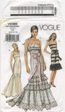 Vogue 8389 Fishtail Evening Dress in Two Lengths, Uncut, F/Folded, Sewing Pattern Size 6-12