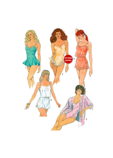 Simplicity 8393 Kimono, Tap Shorts, Bias Camisole and Teddy, Cut, Complete or Uncut, Factory Folded Sewing Pattern Bust 32.5-36 (83-92 cm)