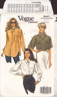 Vogue 8447 Sewing Pattern Misses' Shirt, Size 12, Cut, Complete