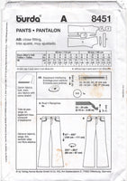 Burda 8451 Men's Flared, Low Waist Pants, Uncut, Factory Folded Sewing Pattern Multi Size 34-44