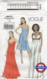 Vogue 8475 Close Fitting, Empire Waist Evening Dress, Uncut, Factory Folded, Size 14-22