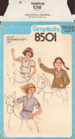Simplicity 8501 Sewing Pattern, Girls' Tops,  Size 8, Uncut, Factory Folded