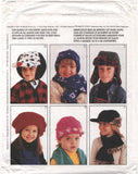 McCall's 8513 Child's Winter Hats and Scarves in Various Styles, Uncut, Factory Folded Sewing Pattern