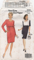 Vogue 8520 Retro 80s Maternity Dress with Bodice Stay, Uncut, Factory Folded, Sewing Pattern Size 6-10