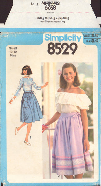 Simplicity 8529 Sewing Pattern, Wrap Skirt, Size 10-12, Uncut, Factory Folded