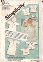Simplicity 8539 Sewing Pattern, Babies' Layette, Size 1-3 months-18 months, Cut, Complete