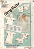 Simplicity 8539 Sewing Pattern, Babies' Layette, Size 1-3 months-18 months, Cut, Complete
