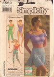 Simplicity 8560 Sewing Pattern, Skirt, Pants, Bodysuit, Top, Size 10-12-14, Cut, Complete