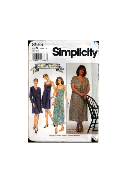 Simplicity 8569 Misses' Dress and Jacket, Uncut, Factory Folded, Sewing Pattern Size 10-14