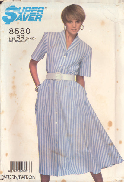 Simplicity 8580 Sewing Pattern, Misses' Easy-To-Sew Dress, Size 14-16, Cut, Complete