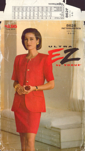 Vogue 8626 Sewing Pattern, Jacket & Dress, Size 6-8-10, Uncut, Factory Folded