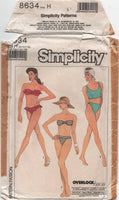 Simplicity 8634 Two Piece Swimsuits with Style Variations, Uncut, F/Folded or Cut, Complete Sewing Pattern Size 6-10