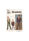 Simplicity 8635 Sewing Pattern, Boys' Pants or Shorts, Vest and Jacket, Size 8-14, Partially Neatly Cut, Complete