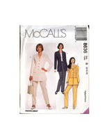 McCall's 8636 Semi-Fitted, Lined Below-Hip Jacket and Pants with Front Pleats, Uncut, Factory Folded, Sewing Pattern Size 8-12