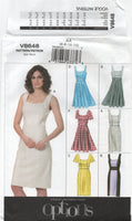 Vogue 8648 Fit and Flare Princess Seam Dress with Flared or Straight Skirt, Uncut, Factory Folded, Sewing Pattern Size 6-12 or 14-22
