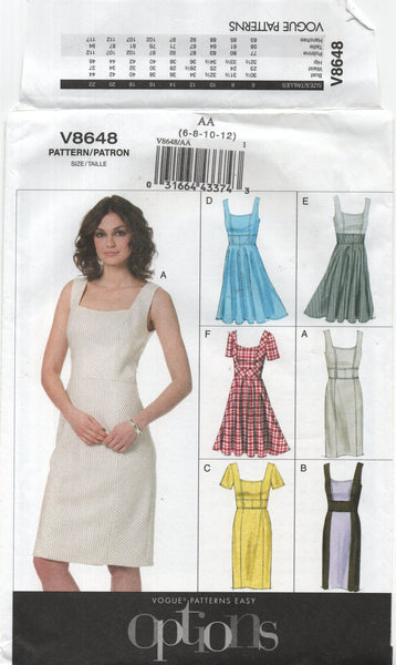Vogue 8648 Fit and Flare Princess Seam Dress with Flared or Straight S Patterns Central Vogue 8648 Fit and Flare Princess Seam Dress with Flared or Straight S Patterns Central