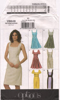 Vogue 8648 Fit and Flare Princess Seam Dress with Flared or Straight Skirt, Uncut, Factory Folded, Sewing Pattern Size 6-12 or 14-22