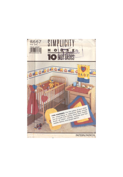 Simplicity 8667 Nursery accessories Patterns, One Size, Uncut, Factory Folded