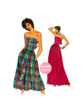 Vogue 8670 Strapless Evening Dress in Two Lengths, Part Cut, Complete, Size 6-10
