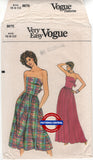 Vogue 8670 Strapless Evening Dress in Two Lengths, Part Cut, Complete, Size 6-10