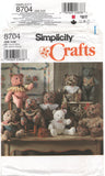 Simplicity 8704 Stuffed Decorative Bear in Two Sizes, Uncut, Factory Folded Sewing Pattern