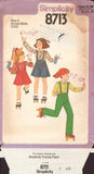 Simplicity 8713 Sewing Pattern, Child's Pants, Skirt & Blouse, Size 4, Partially Cut, Complete