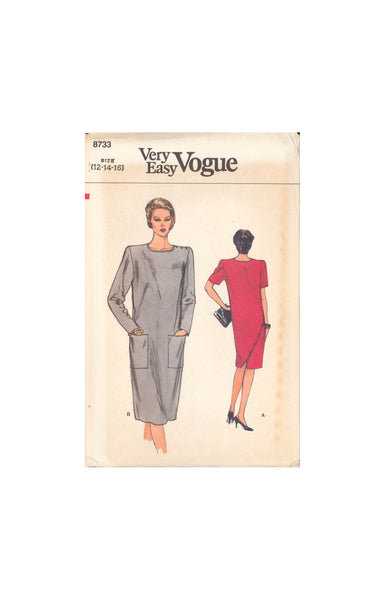 Vogue 8733 Sewing Pattern, Dress Size 12-14-16, Uncut, Factory Folded