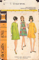 McCall's 8761 Women's and Junior's Dress in Two Versions, Size 14, Partially Cut, Complete
