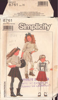 Simplicity 8761 Sewing Pattern, Girls' Front-Wrap Skirt, Size 7, Cut, Complete