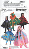 Simplicity 8767 Childs' Cape Costumes, Uncut, Factory Folded Sewing Pattern Size 3-8