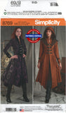 Simplicity 8769 Victorian Style Coat Dress Costumes, Uncut, Factory Folded, Size 6-14