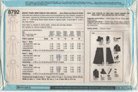 Simplicity 8792 Front Wrap Housecoat or Robe in Two Lengths, Uncut, Factory Folded, Sewing Pattern Size 12