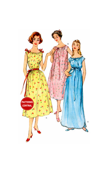 Simplicity 8799 Vintage Nightgowns in Three Styles, Uncut, Factory Folded, Sewing Pattern Bust 30.5-46 (78-117 cm)