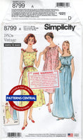 Simplicity 8799 Vintage Nightgowns in Three Styles, Uncut, Factory Folded, Sewing Pattern Bust 30.5-46 (78-117 cm)