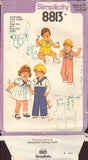Simplicity 8813 Sewing Pattern, Toddlers' Dress, Size 1/2 & 1, Partially Cut, Complete