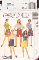 McCall's 8815 Sewing Pattern Skort and Shorts, Size 10-12-14, Uncut, Factory Folded