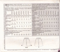 McCall's 8815 Sewing Pattern Skort and Shorts, Size 10-12-14, Uncut, Factory Folded