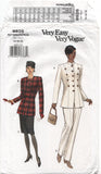 Vogue 8826 Military Style Jacket and Straight Skirt or Tapered Pants, Uncut, Factory Folded Sewing Pattern Size 14-18