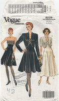 Vogue 8229 Bolero and Strapless Fit and Flare Evening Dress, Uncut, F/Folded, Sewing Pattern Size 8-12