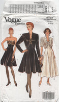 Vogue 8229 Bolero and Strapless Fit and Flare Evening Dress, Uncut, F/Folded, Sewing Pattern Size 8-12